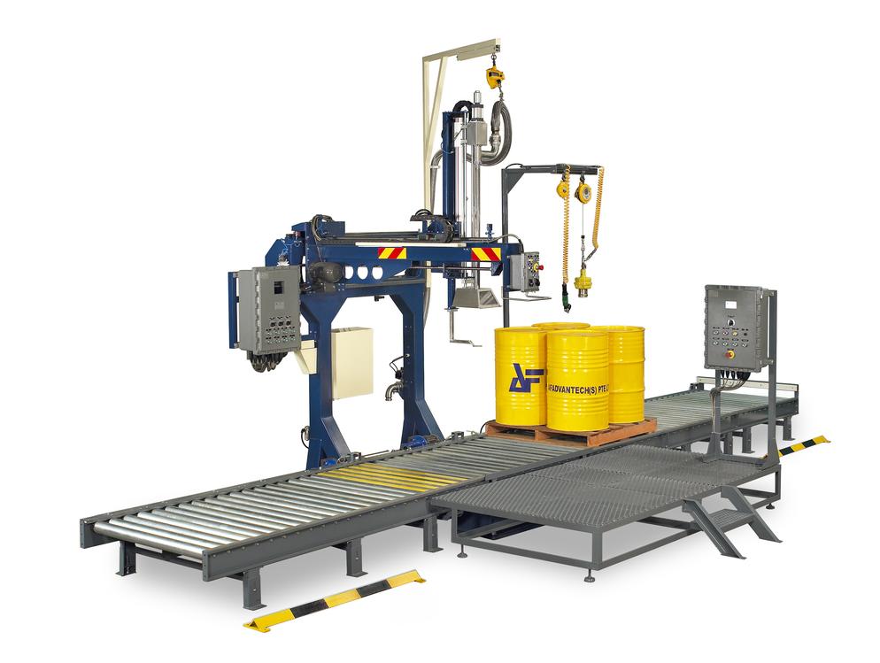 搖臂式灌裝機(jī)-全自動液體灌裝-一鍵式操作，適合噸桶、IBC桶、200升桶