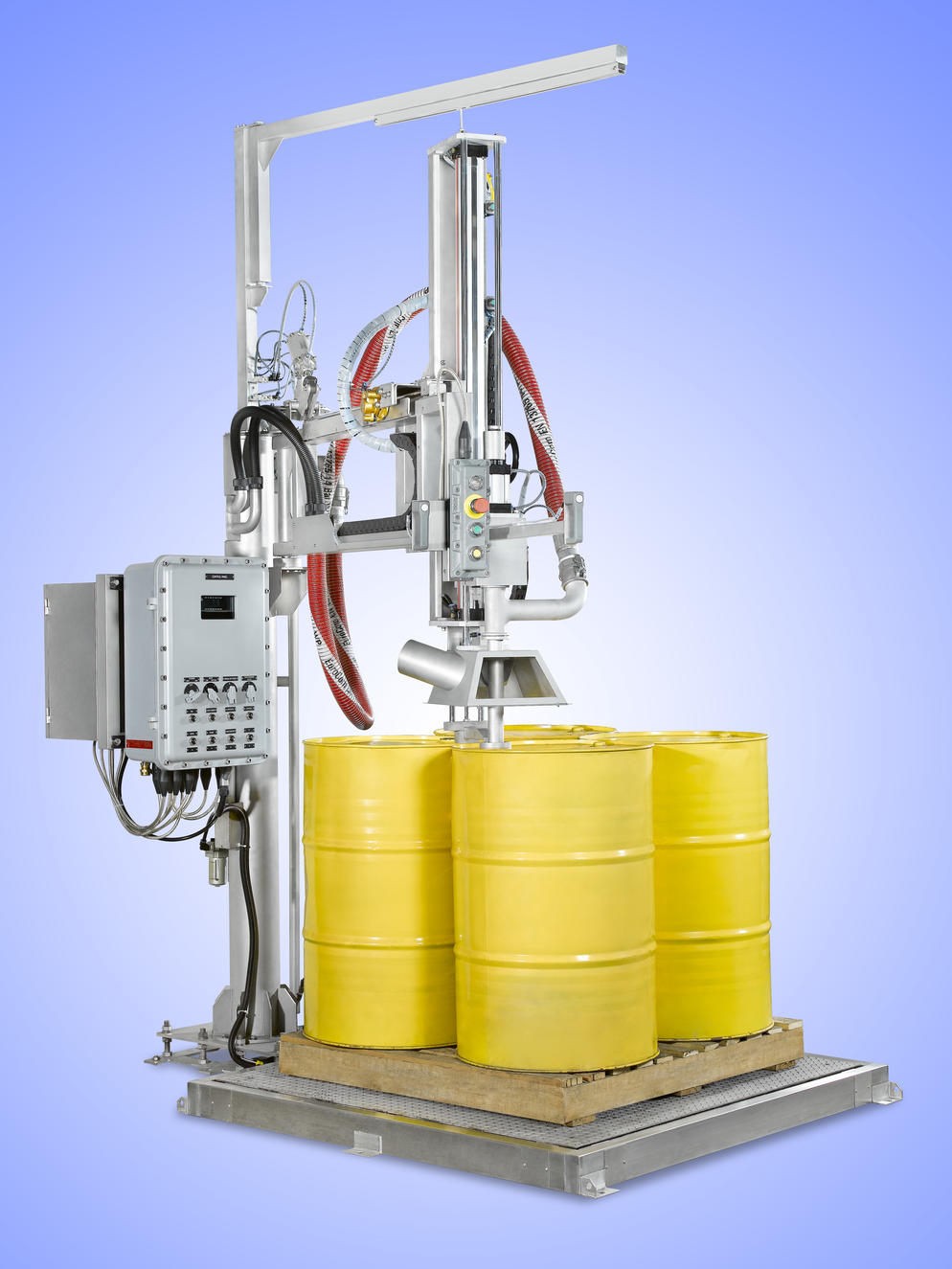 印染助劑灌裝機(jī)_1000升/IBC/噸桶搖臂式灌裝機(jī)-一站式解決方案